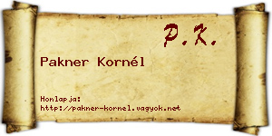 Pakner Kornél névjegykártya